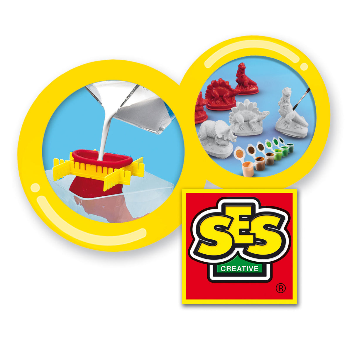 Ses gieten en schilderen - dino's