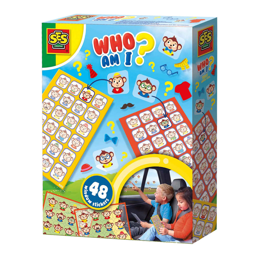 Ses creative 02406 raamsticker spel voor in de auto - reisspellen - onderweg in de auto - 48 stickers en 2 speelborden