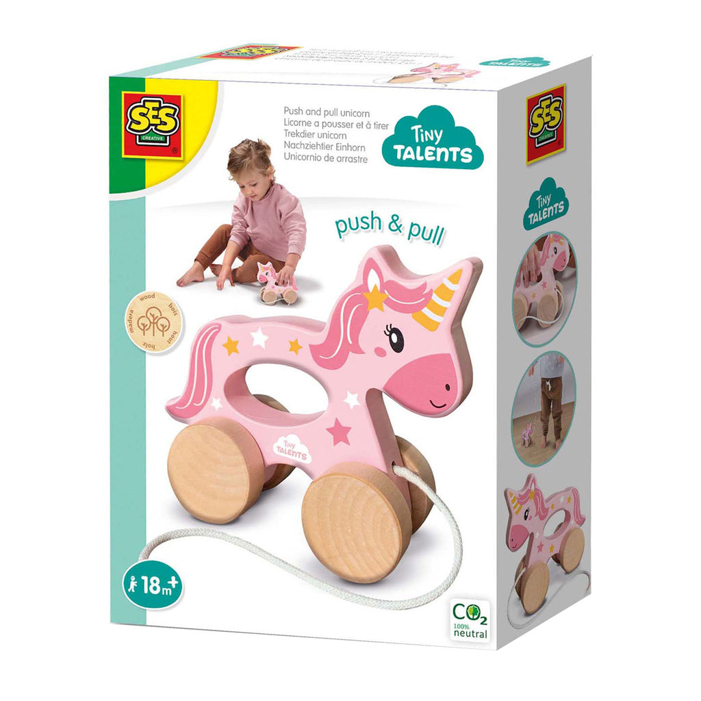 SES Creative - Creative Ses houten trekdier 2 in 1 - eenhoorn
