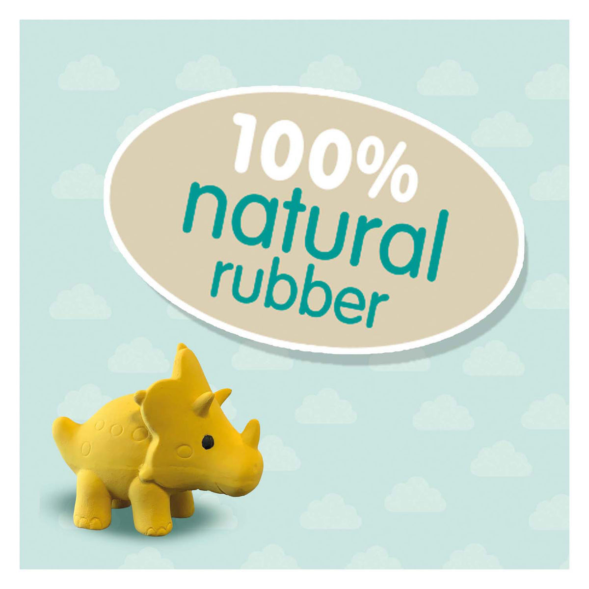Ses bad triceratops - 100% natuurlijk rubber