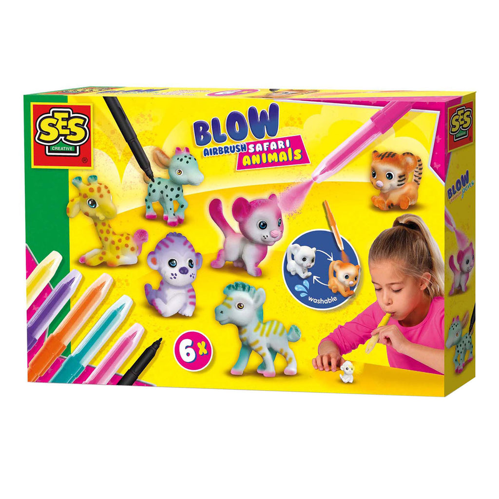 SES Creative - Creative Ses blow airbrush pens - safari dieren 6 stuks