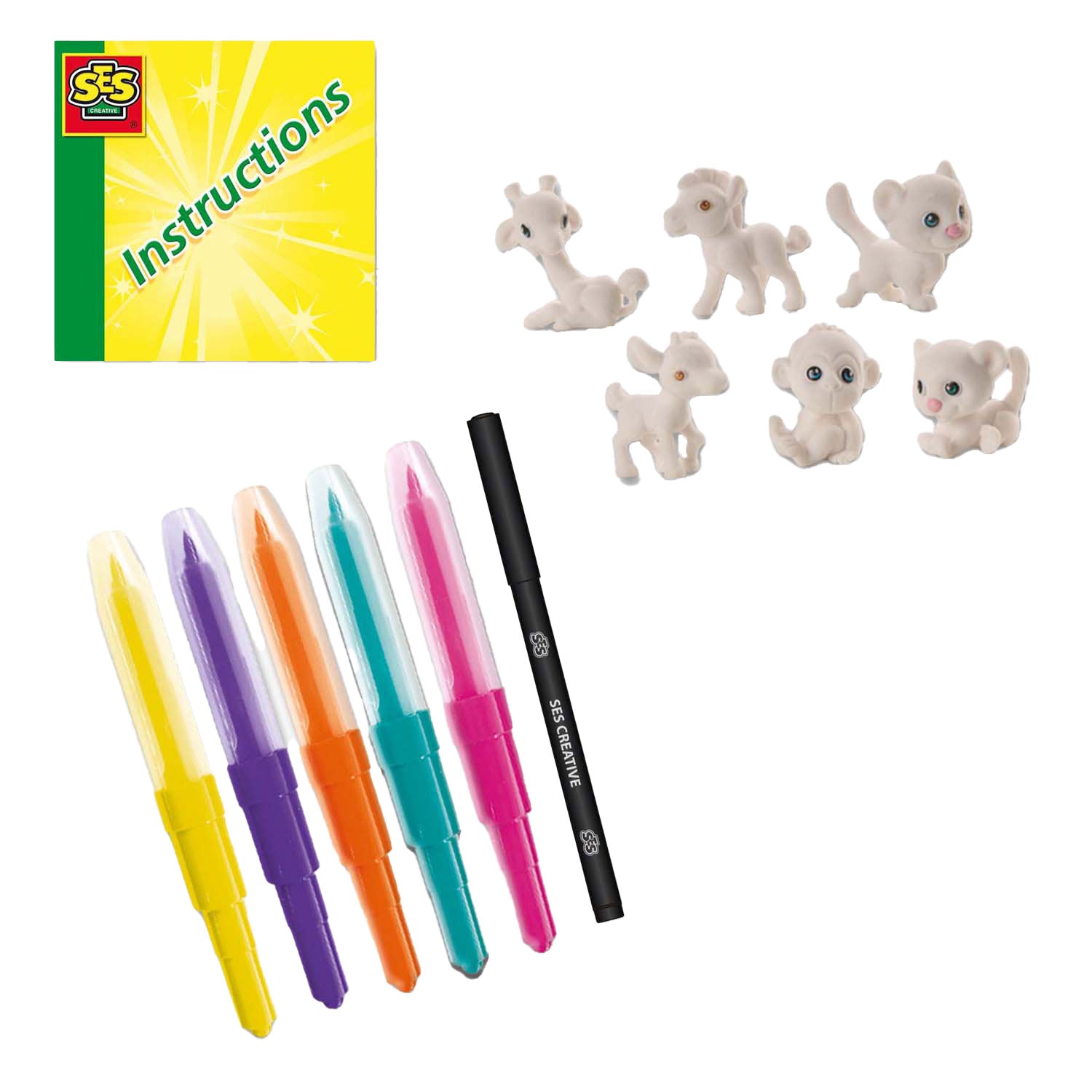 SES Creative - Creative Ses blow airbrush pens - safari dieren 6 stuks
