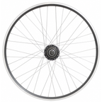 Shimano achterwiel 28 inch nexus 7 naaf (zwart) - zac2000 velg (zwart zilver) met rvs spaken - voor schijfrem