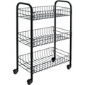 Metaltex tomado- siena keukentrolley met wielen 41x23x63 cm zwart