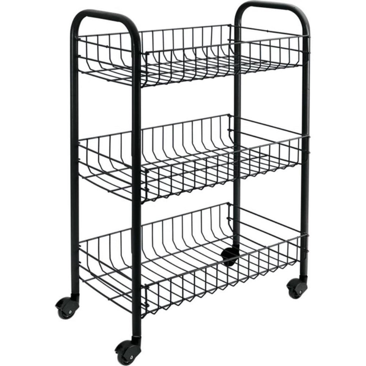 Metaltex tomado- siena keukentrolley met wielen 41x23x63 cm zwart