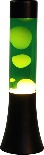 I-Total - I-Total lavalamp - lava lamp - sfeerlamp - 30x9 cm - glas/aluminium - 25w - groen met witte lava - zwart - xl2458
