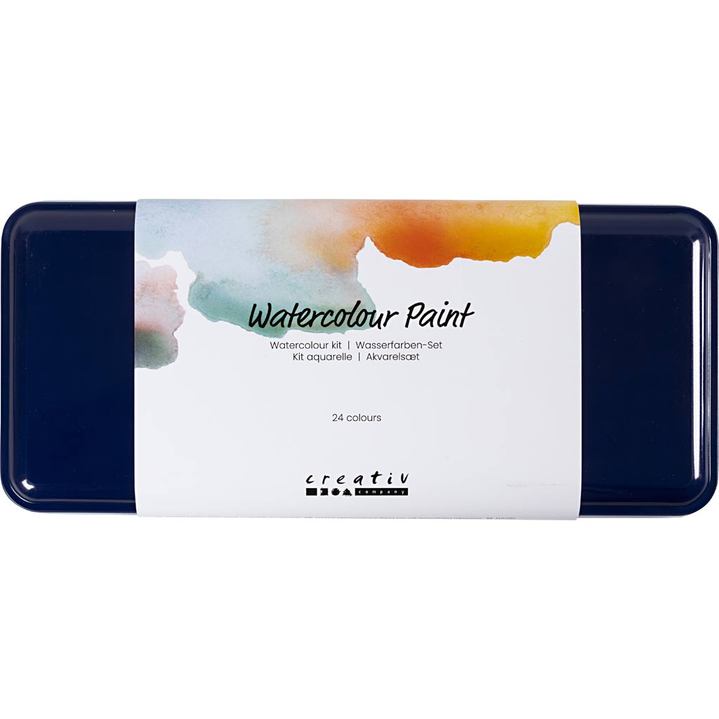 Colortime waterverfset - palet met 24 kleuren en kwast