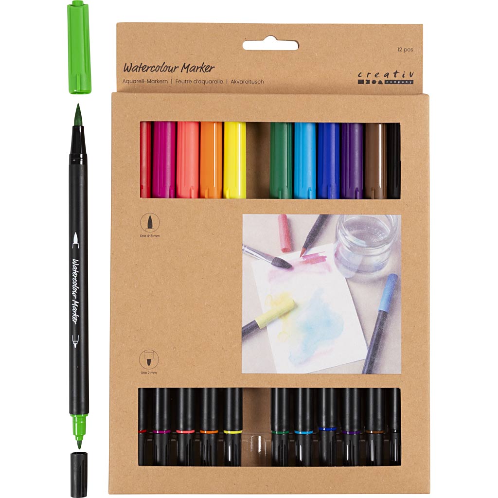 Creative Company - Creative Company Https://www.cchobby.nl/aquarelmarker-lijndikte-2-4-8-mm-standaardkleuren-12-stuk-1-doos