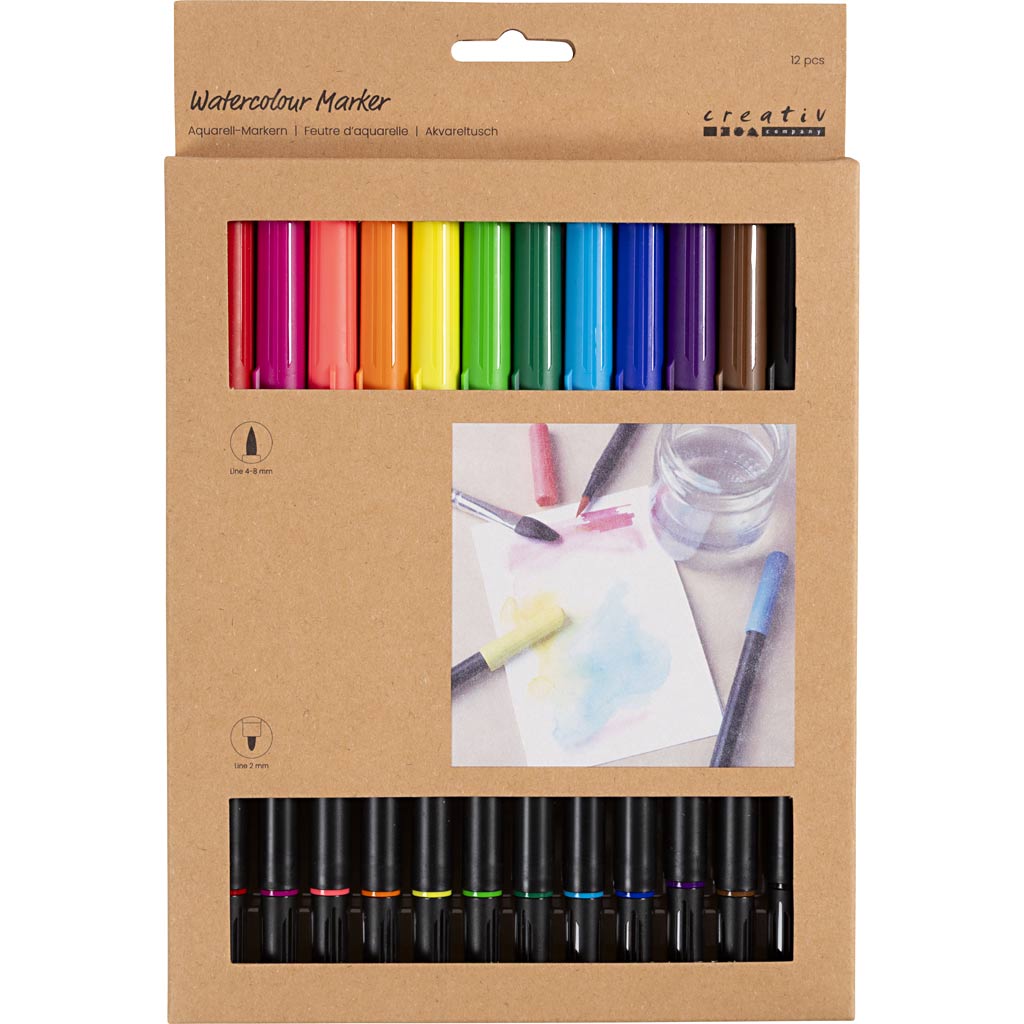 Creative Company - Creative Company Https://www.cchobby.nl/aquarelmarker-lijndikte-2-4-8-mm-standaardkleuren-12-stuk-1-doos