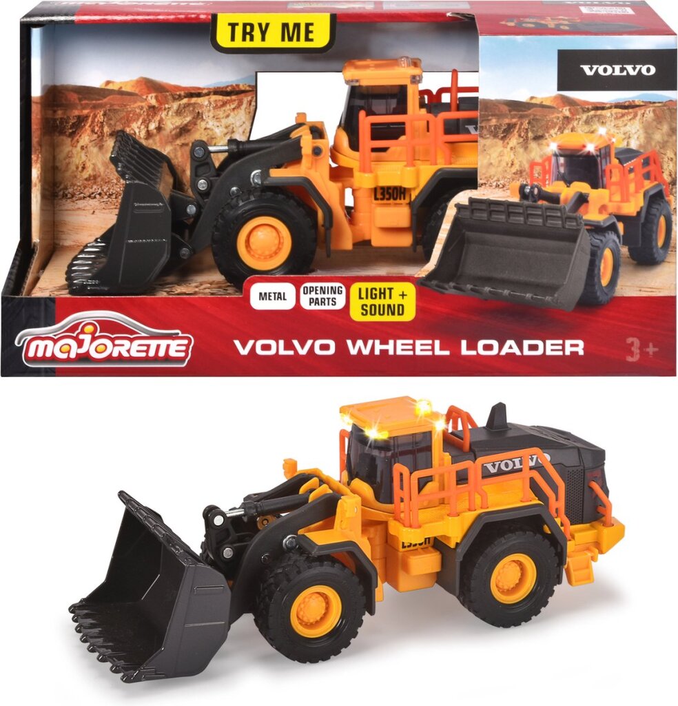 Majorette - Majorette grand series volvo wiellader constructie metaal licht en geluid 21 cm speelgoedvoertuig