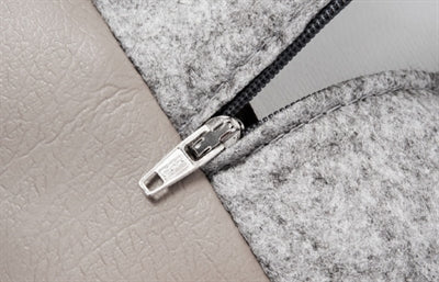 Bia - kunstleer hoes hondenmand taupe