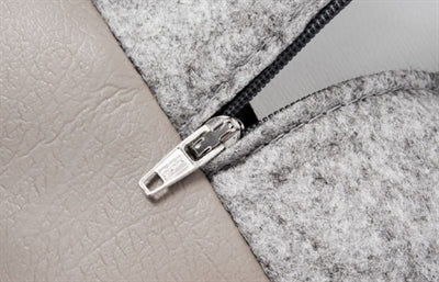 Bia - kunstleer hoes hondenmand taupe