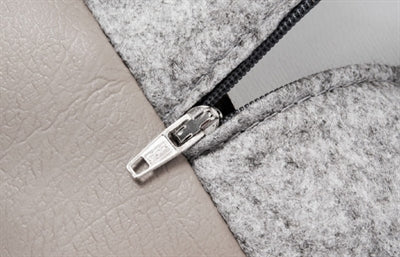 Bia - kunstleer hoes hondenmand taupe