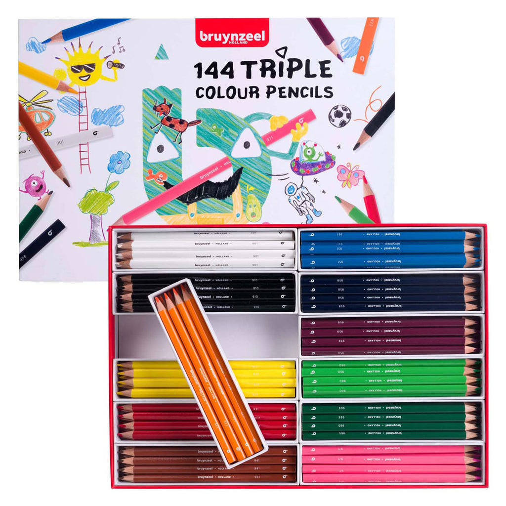 Bruynzeel - triple kleurpotlodenset 12x12 kleuren