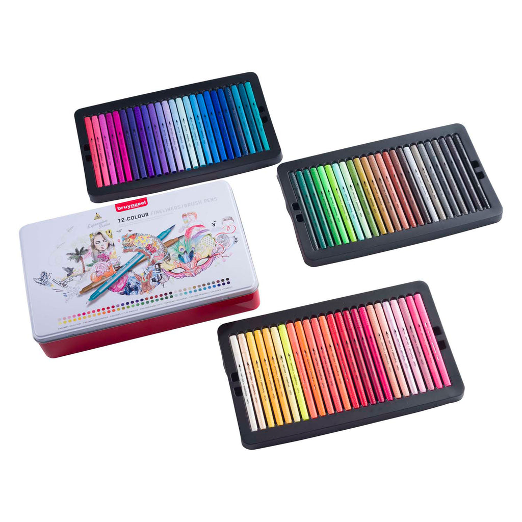 Bruynzeel • expression fineliner brushpen set 72 kleuren