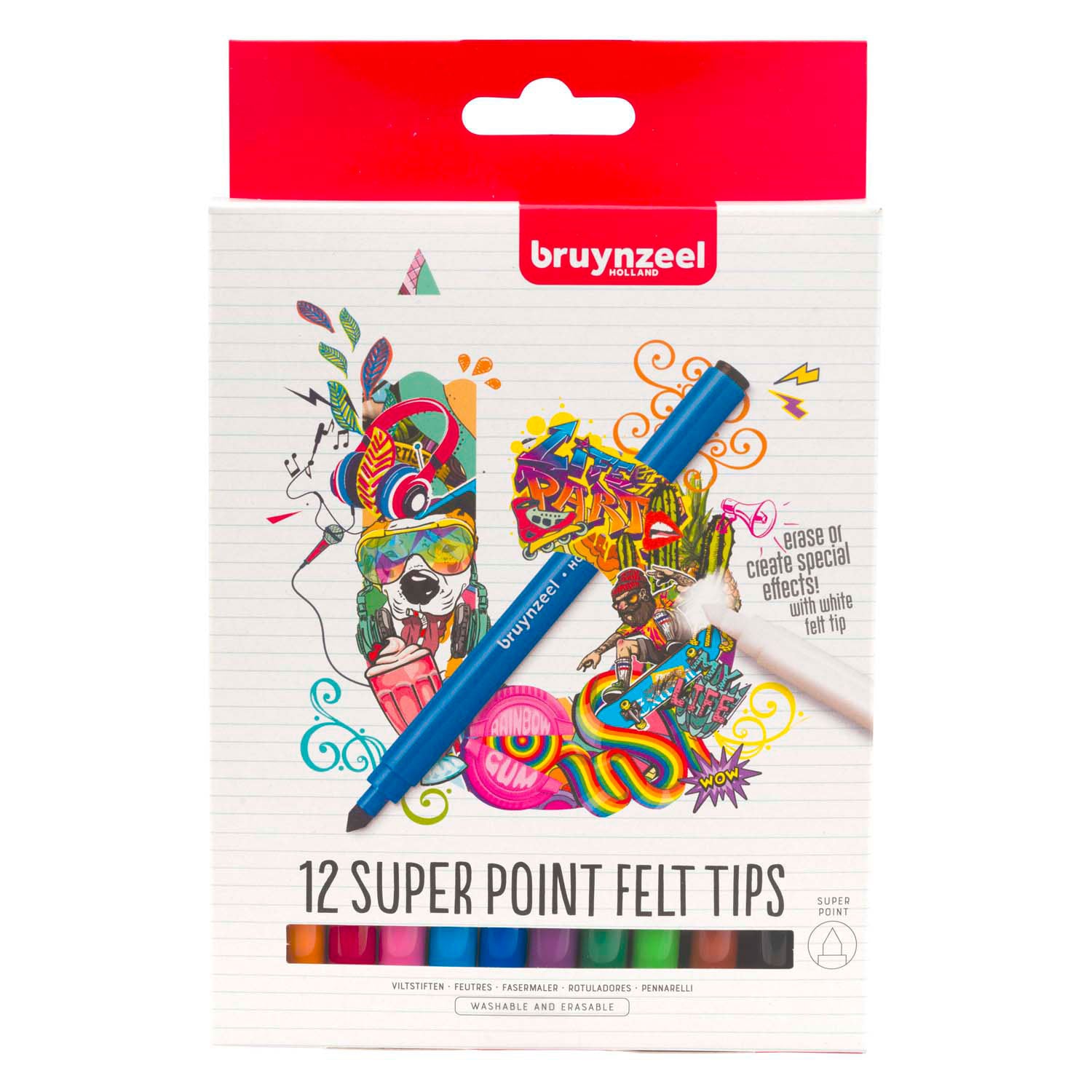 Bruynzeel - super point viltstiftenset 12 kleuren