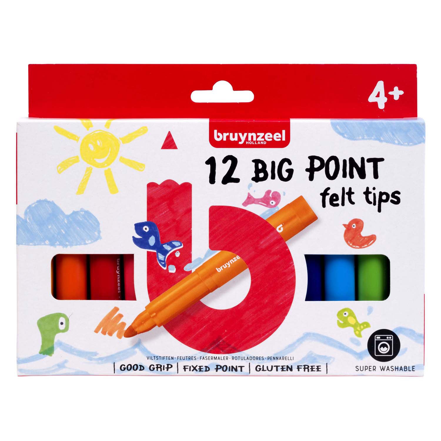 Bruynzeel - kids big point viltstiften set 12