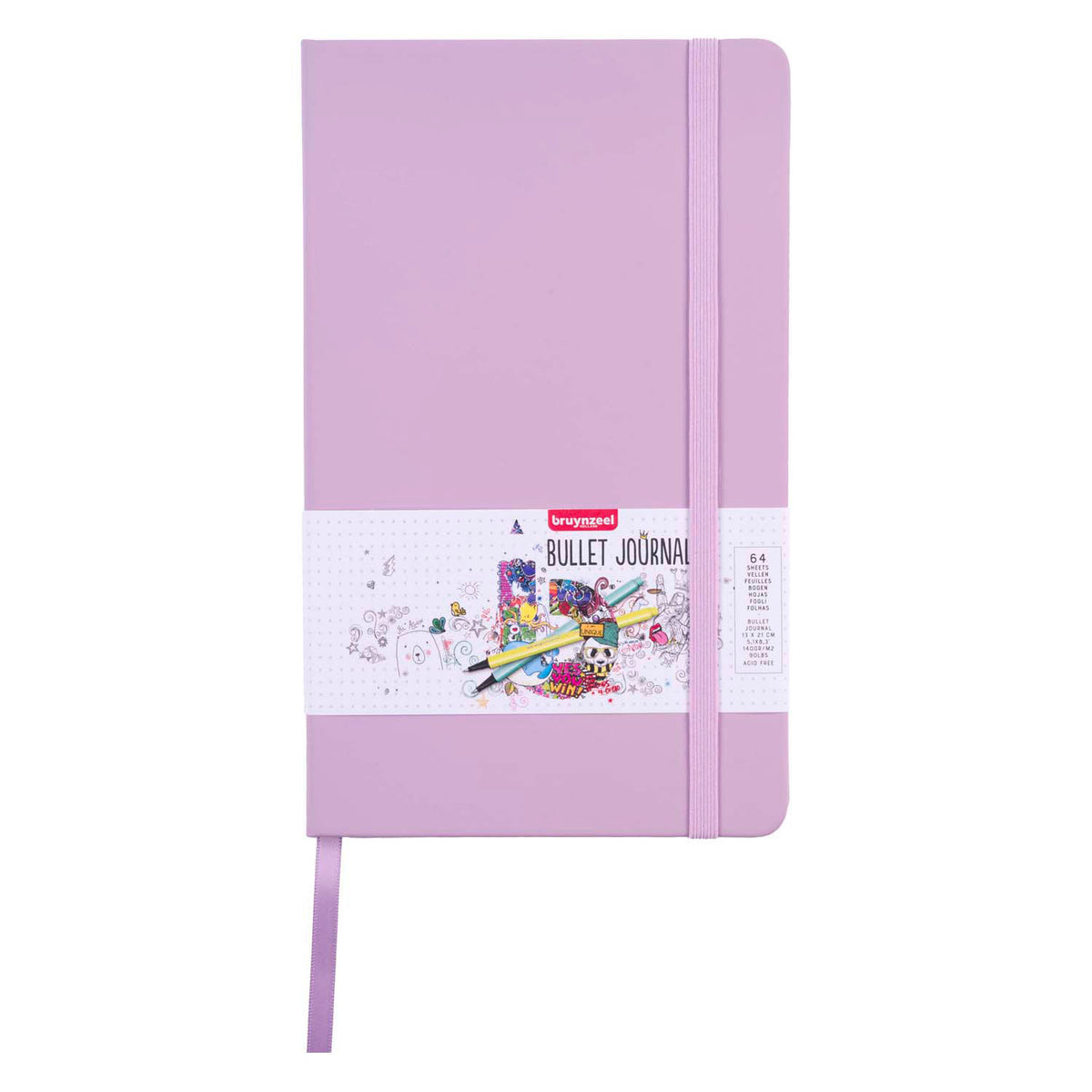 Bruynzeel - bullet journal lila 13x21cm 140 g/m 64 vellen