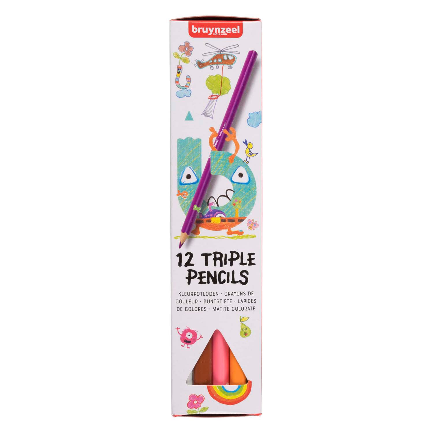 Bruynzeel triple kleurpotloden set 12