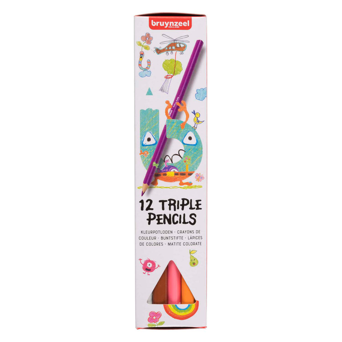 Bruynzeel - triple kleurpotloden set 12