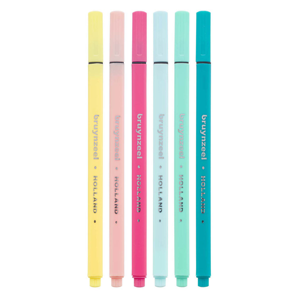 Bruynzeel - fineliner set licht 6 kleuren