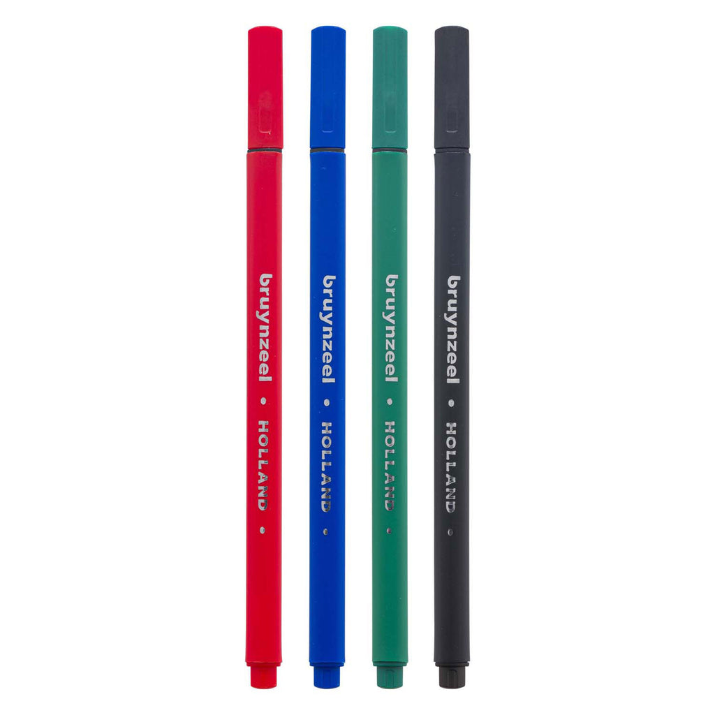 Bruynzeel fineliner set 4 kleuren