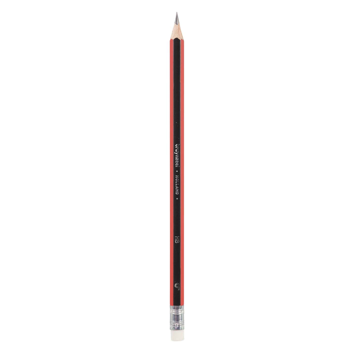 Bruynzeel hb zwart-rood en gum grafietpotlood