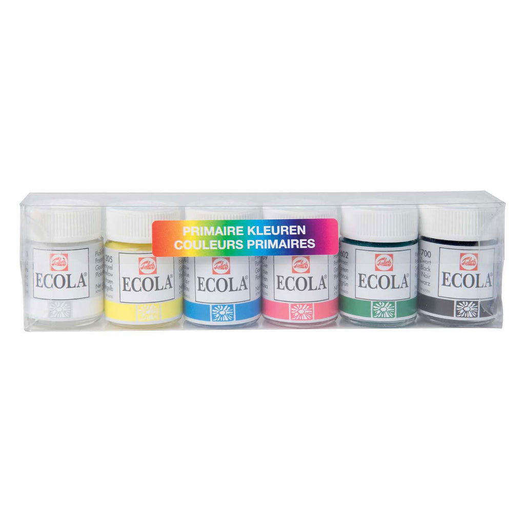 Bruynzeel ecola plakkaatverf set primaire kleuren, 6x16ml