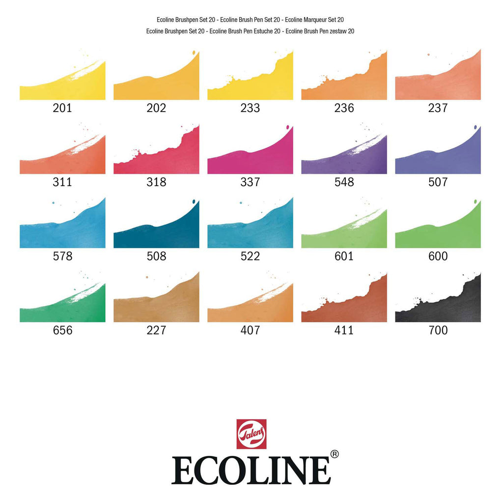 Ecoline brush pen set landschappen | 20 colours
