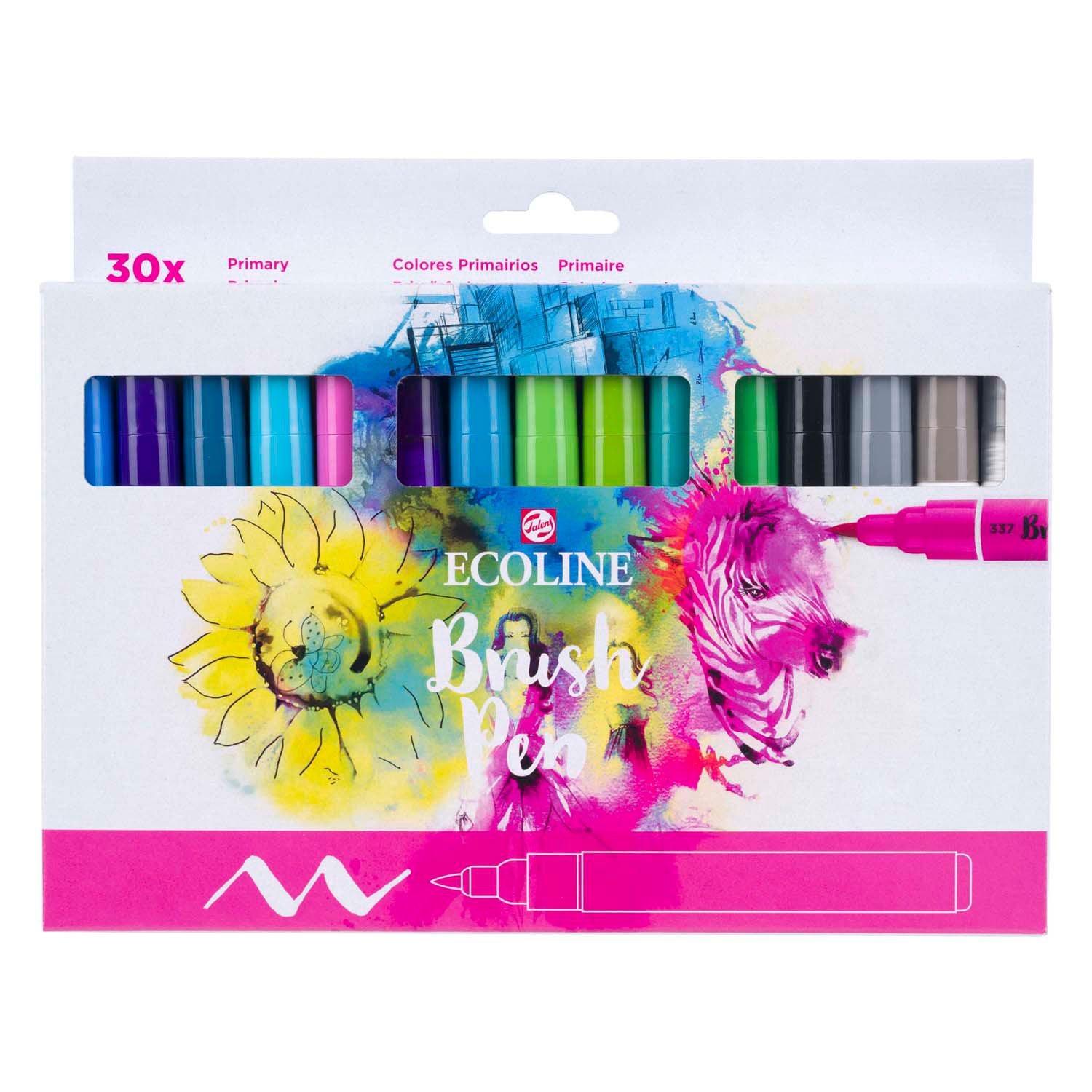 Ecoline - Ecoline brush pen set primair 30 kleuren