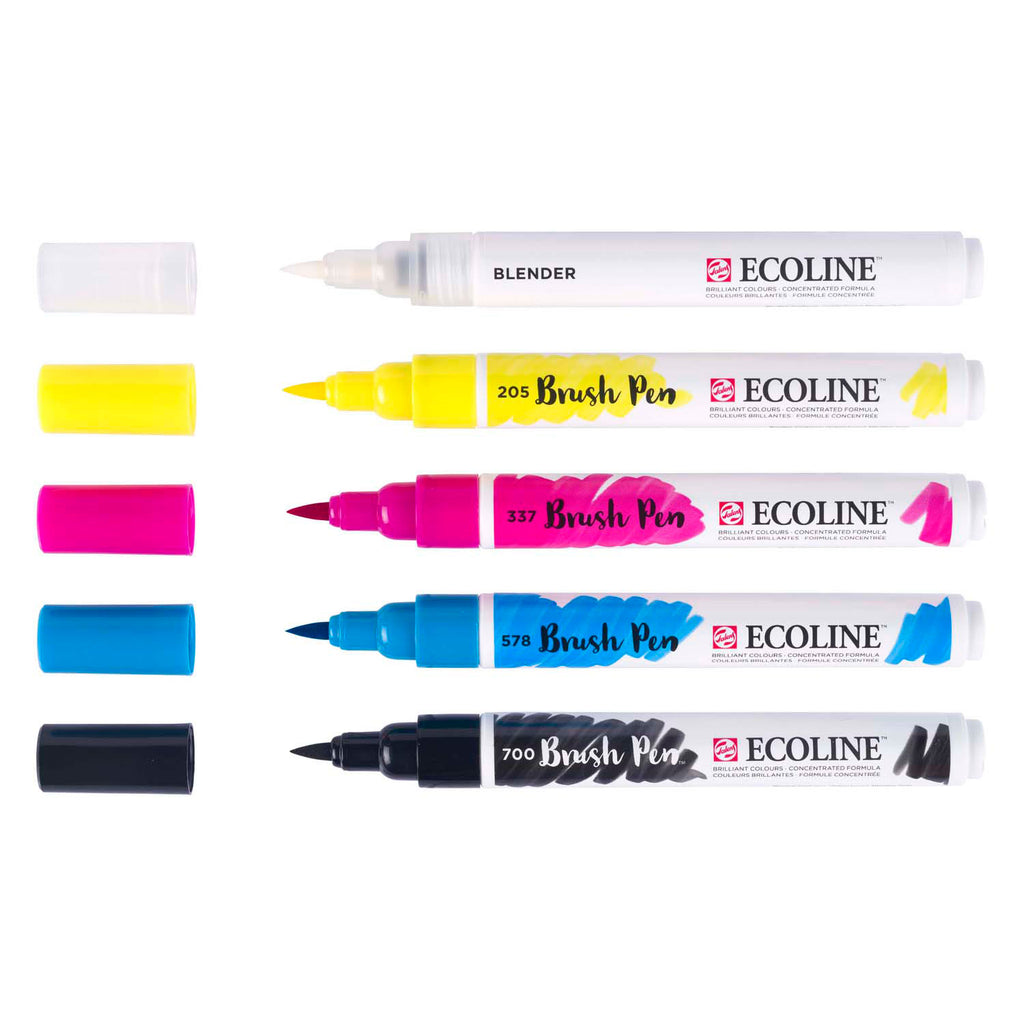 Ecoline - Ecoline brush pen set primair | 5 colours
