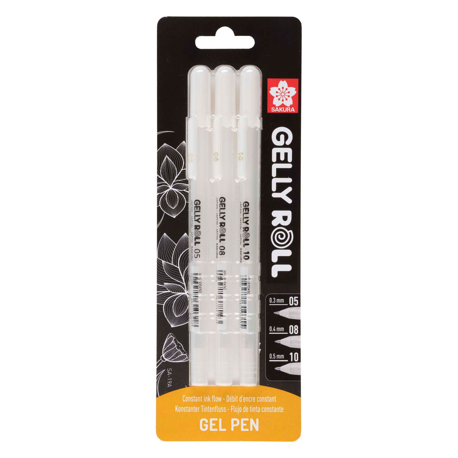Sakura - Sakura blisterkaart gelly roll 05 08 10 wit 3 stuks