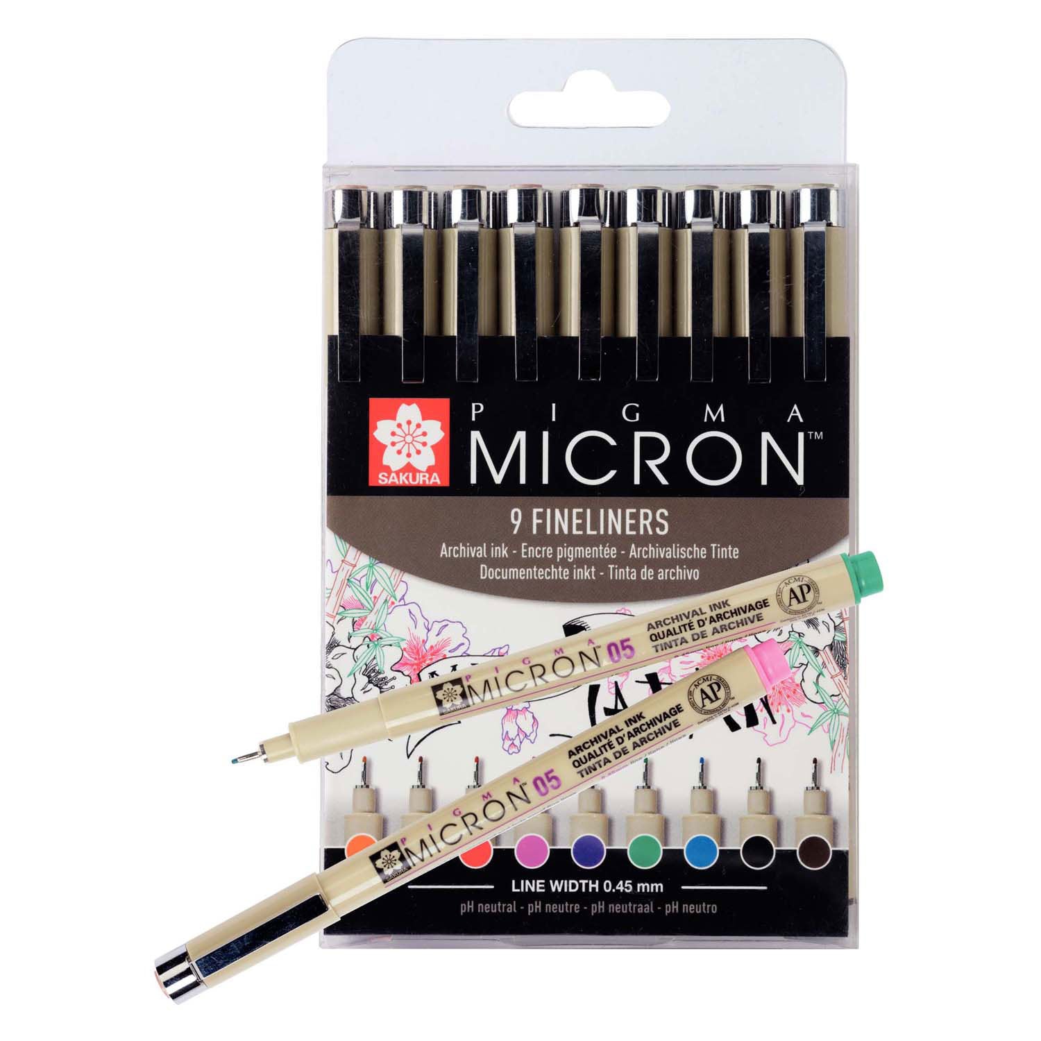 Sakura - Sakura pigma micron 05 etui met 9 kleuren
