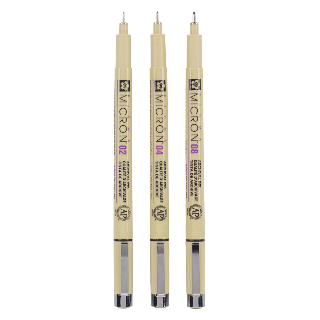 Sakura - Sakura pigma micron etui 3 fineliners zwart 02-04-08