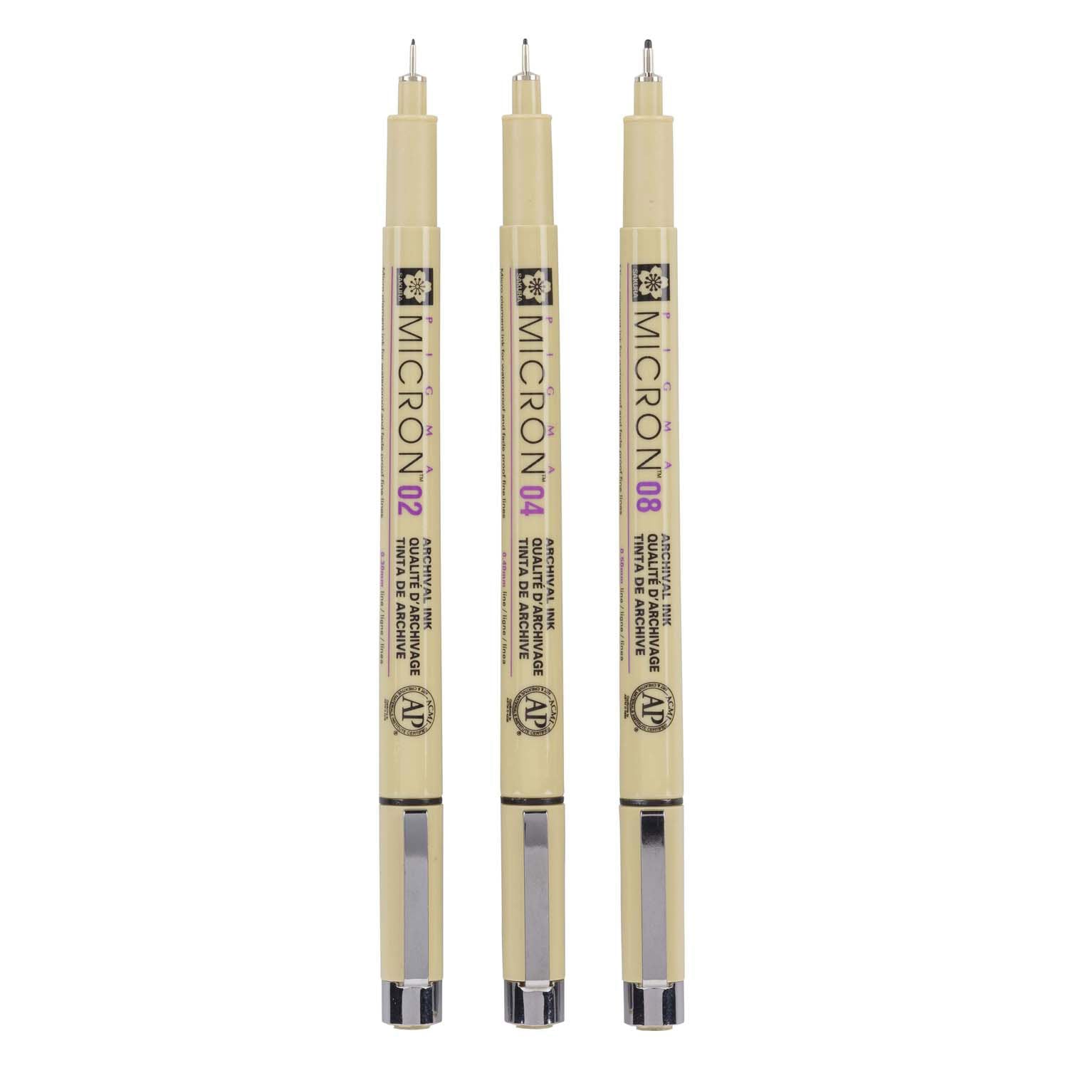 Sakura - Sakura pigma micron etui 3 fineliners zwart 02-04-08