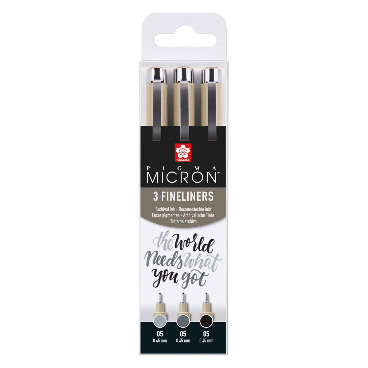 Sakura - Sakura pigma micron 05 fineliner set | 3 pennen zwart & grijs