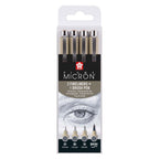 Sakura - Sakura pigma micron fineliner set 4 maten koelgrijs