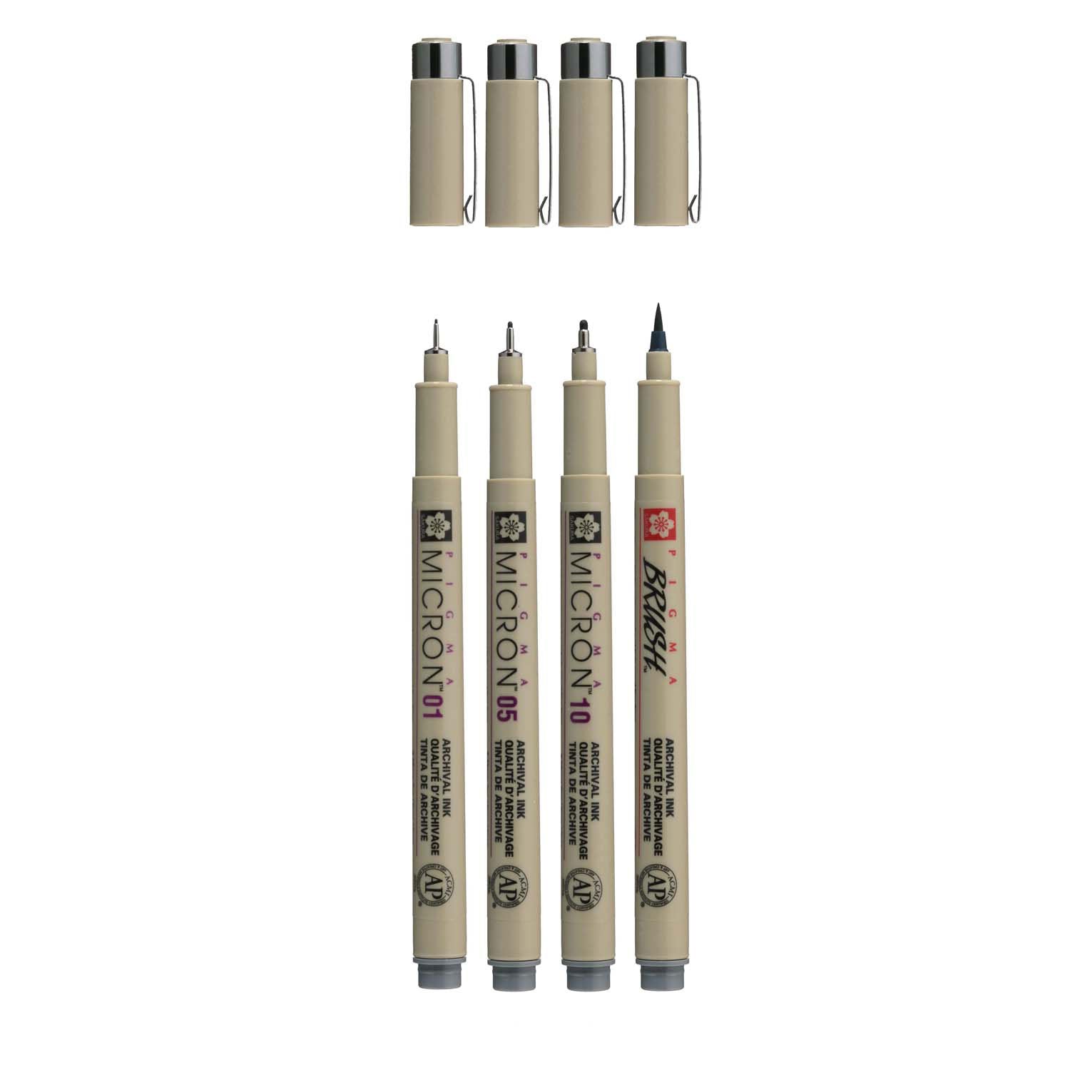 Sakura - Sakura pigma micron fineliner set 4 maten koelgrijs