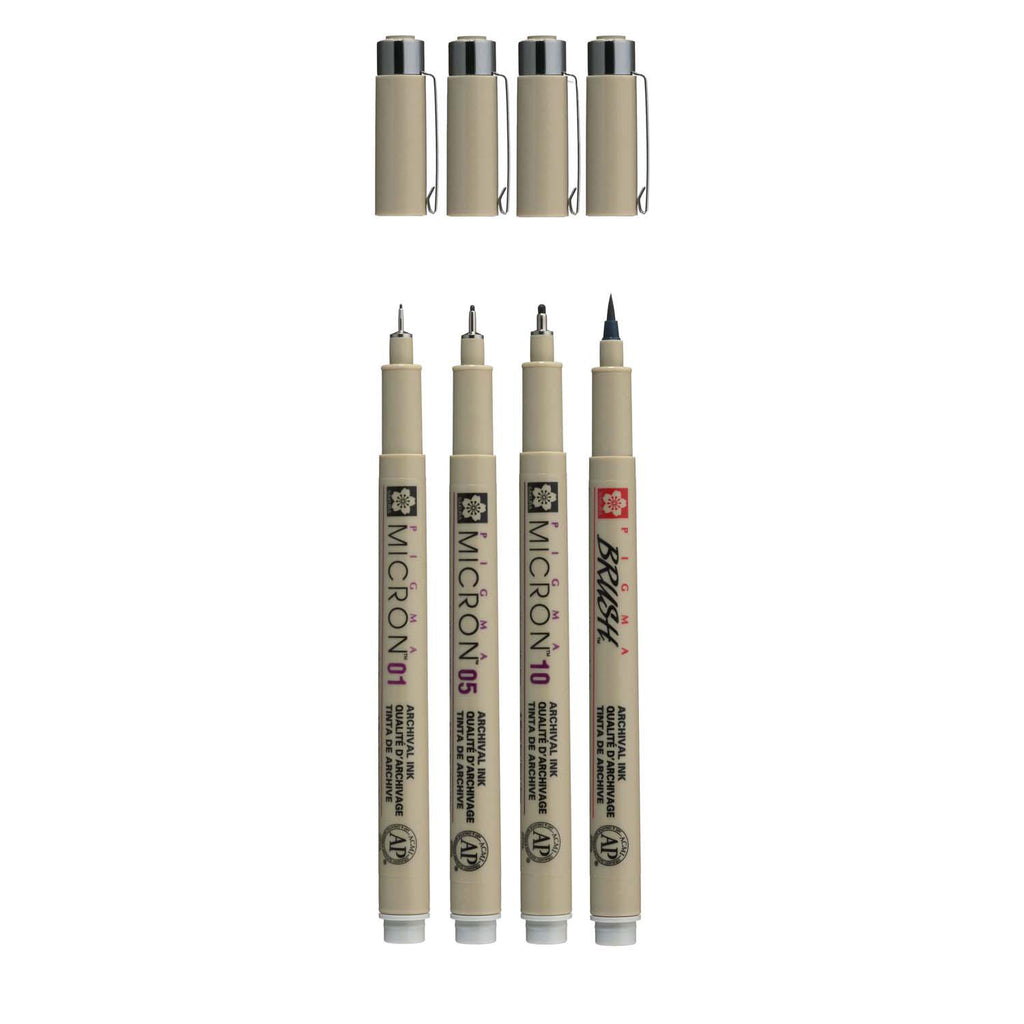 Sakura - Sakura pigma micron fineliner set 4 maten licht koelgrijs