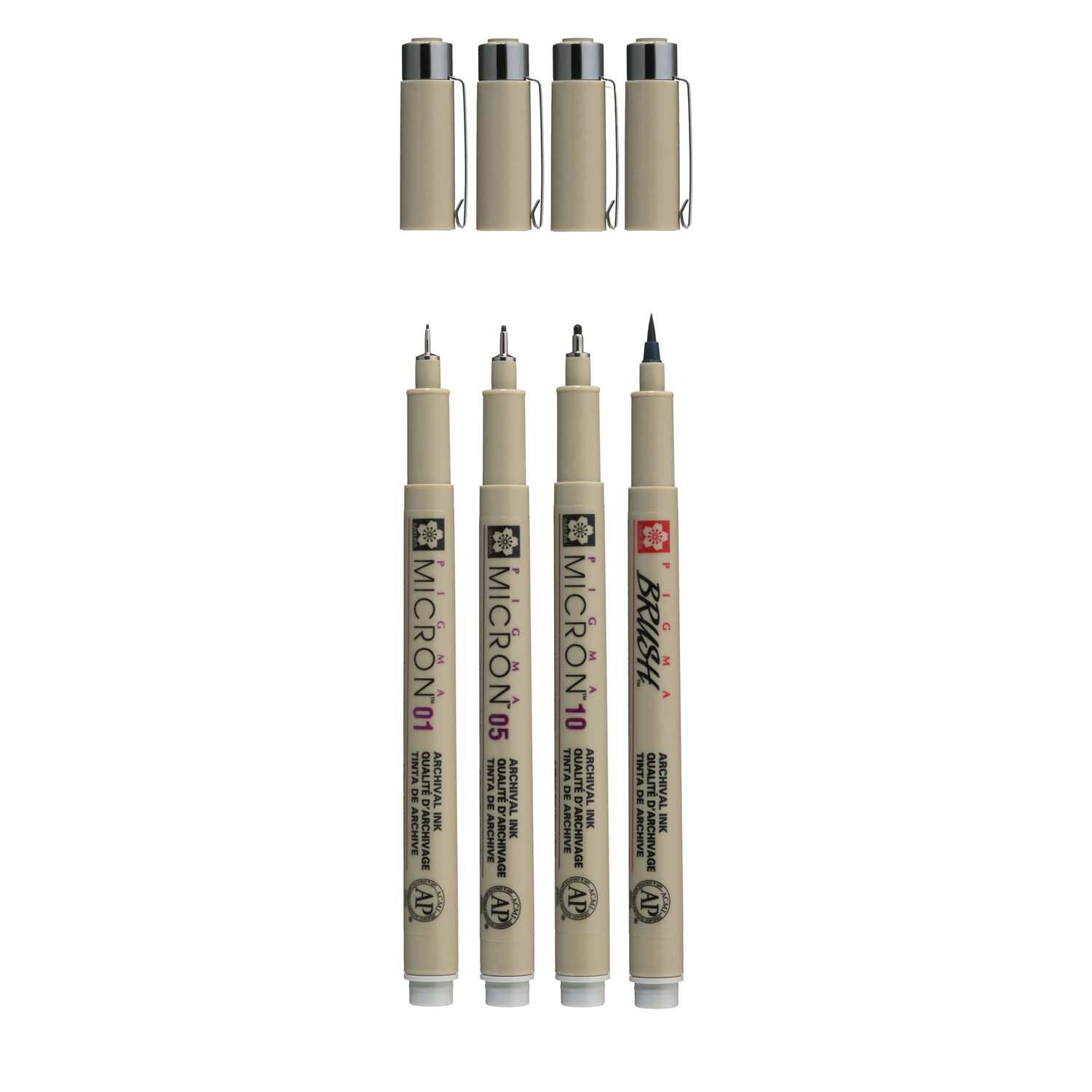 Sakura - Sakura pigma micron fineliner set 4 maten licht koelgrijs