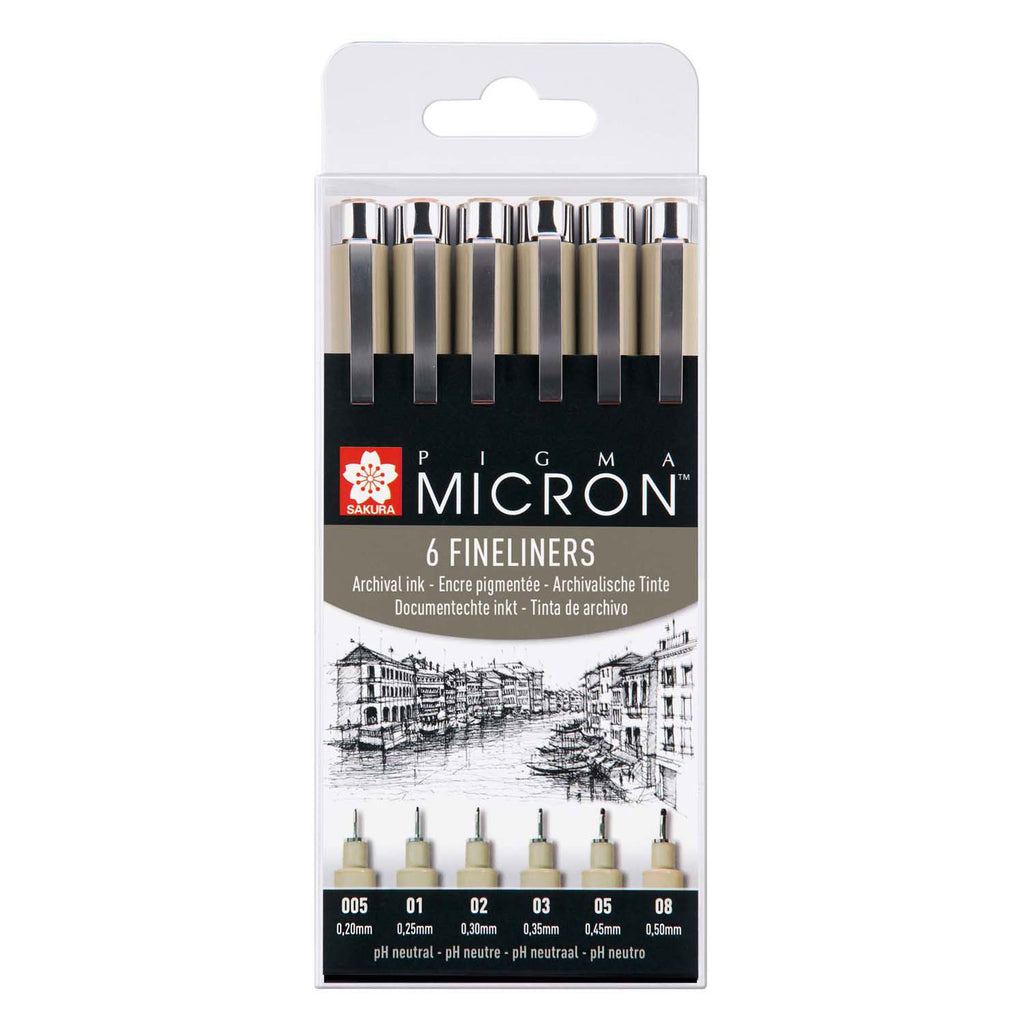 Sakura - Sakura pigma micron etui 6 fineliners zwart