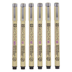 Sakura pigma micron fineliners etui - 6 fineliners - zwart