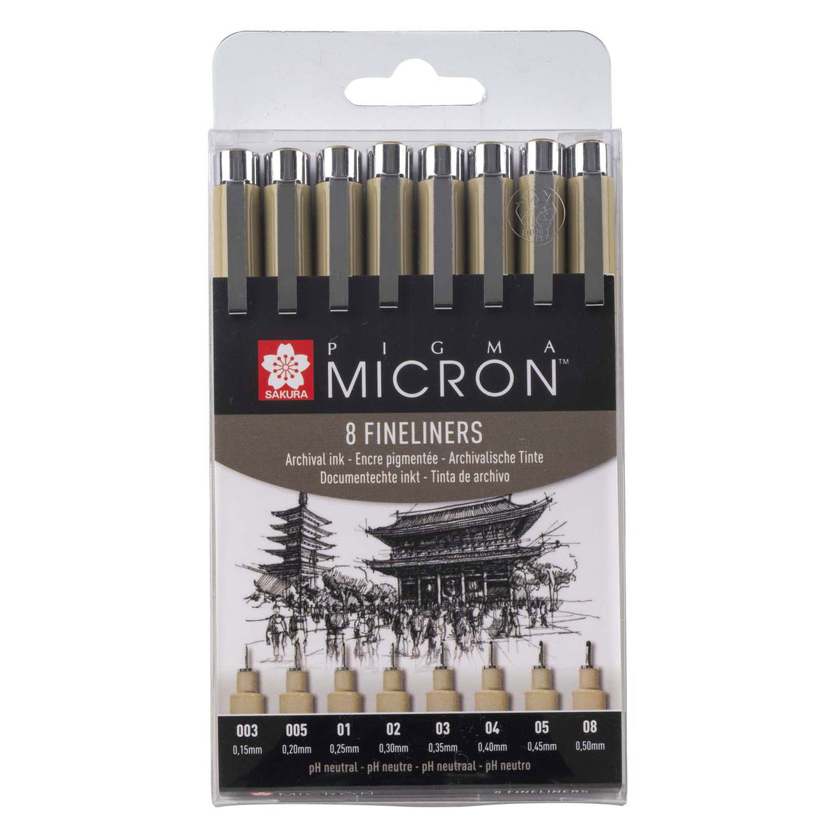 Sakura - Sakura pigma micron etui 8 fineliners zwart