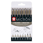 Sakura - Sakura pigma micron fineliner set 8 pen. (licht) koelgrijs