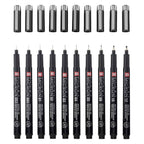 Sakura • pigma micron black edition set + gratis etui | 10 pennen, zwart