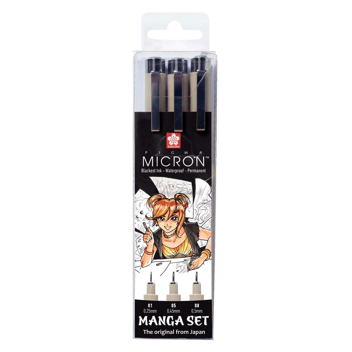 Sakura - Sakura unieke manga-collectie van 3 pigma micron-pennen zw.