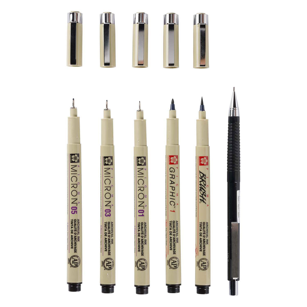 Sakura - Sakura unieke manga-collectie van 6 pigma micron