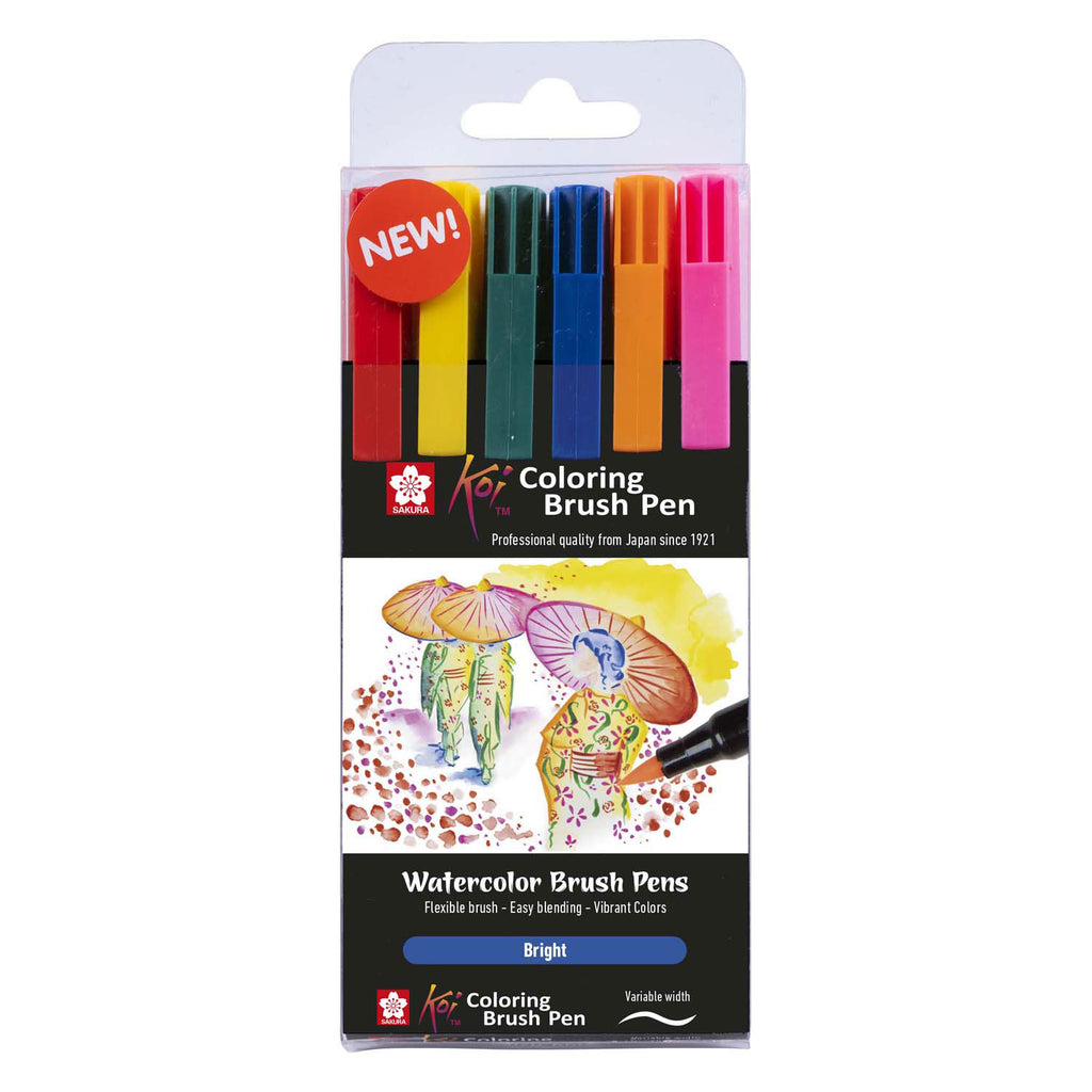 Sakura - Sakura koi coloring brush pen set bright 6 kleuren