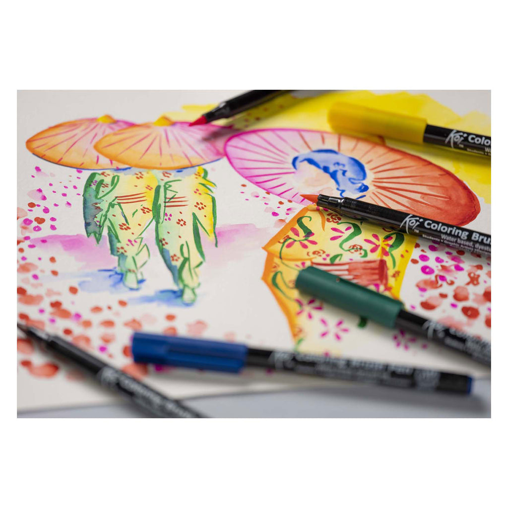 Sakura - Sakura koi coloring brush pen set bright 6 kleuren