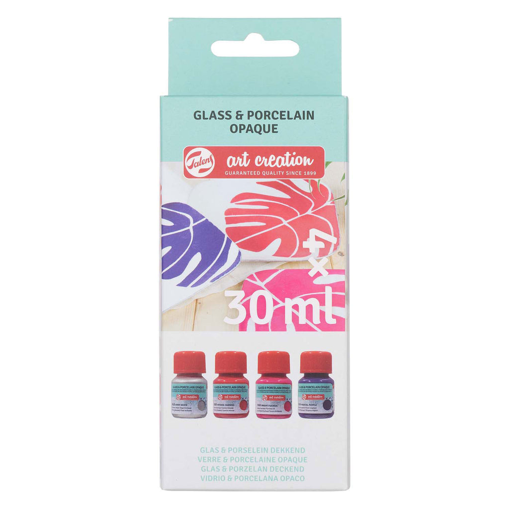 Talens art creation talens art creat.glas porselein dekkend set 4 x 30 ml roze zilver